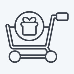 Icon Buy With Gift. related to Online Store symbol. line style. simple illustration. shop