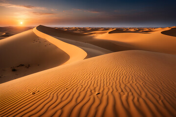 Fototapeta na wymiar sunset in the desert generative AI