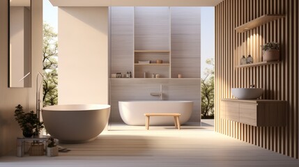 Fototapeta na wymiar modern bathroom with furniture