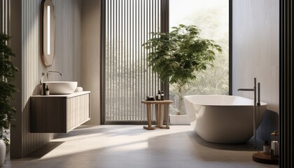 Fototapeta na wymiar modern bathroom with furniture