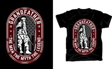 Grandfather the Man the myth the legend, t-shirt design, vector design