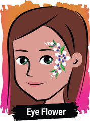 Face-Painting Creative Card Design- eyes flower