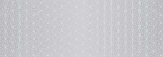 和風背景素材　銀色の麻の葉模様　横長　シルバー