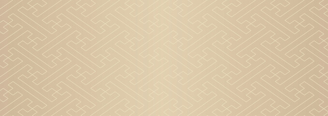 和風背景素材　金色の紗綾形模様　横長　ゴールド