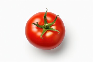 A red tomato on a white background, created by Generative AI