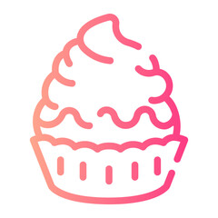 cupcake Line Gradient Icon