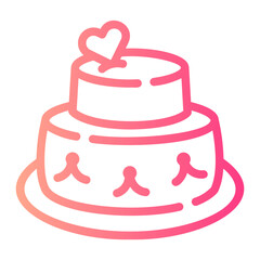 wedding cake Line Gradient Icon