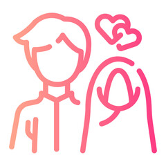 couple Line Gradient Icon