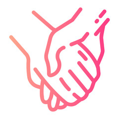 holding hand Line Gradient Icon