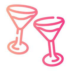 wine glass Line Gradient Icon