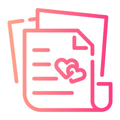 certificate Line Gradient Icon