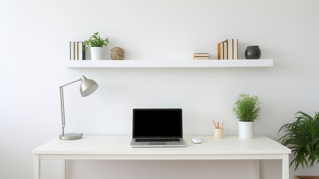 a minimalist freelancer home workspace setup