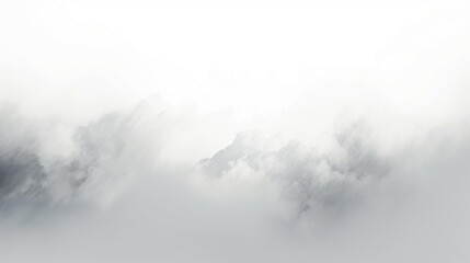 Gray White winter abstraction of mountains in the clouds for your background. AI Generation 