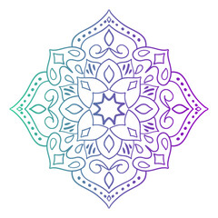 Round gradient mandala on white isolated background