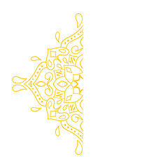 flat design circular decorative line half mandala