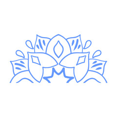 flat design circular decorative line half mandala