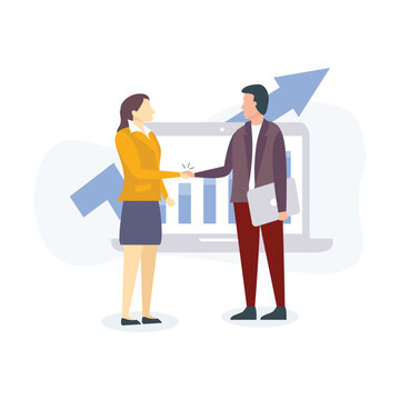 Grow your business illustration useable for both ios android and web