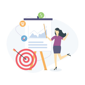 Marketing strategy illustration useable for both ios android and web