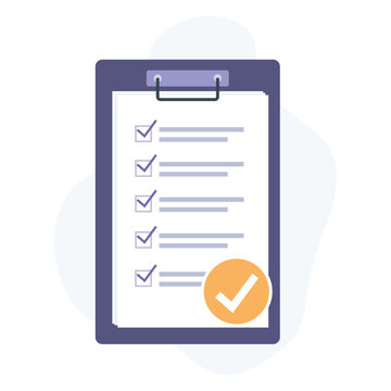 clipboard with check mark illustration useable for both ios android and web