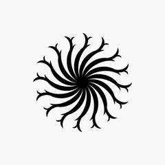 Circular Pattern Art Icon. Flower. Ornament Symbol.    