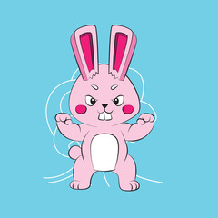 bunny with japanese style background illustration logo