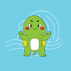 tortoise with japanese style background illustration logo