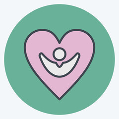 Icon Happiness. related to Psychological symbol. color mate style. simple illustration. emotions, empathy, assistance