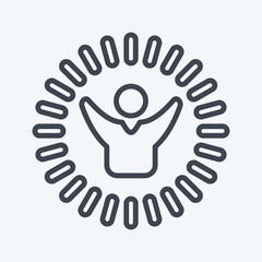 Icon Optimism and Happines. related to Psychological symbol. line style. simple illustration. emotions, empathy, assistance