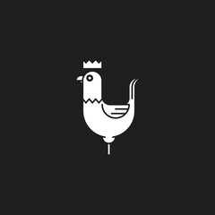 crowned rooster logo that is modern and simple and elegant