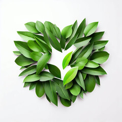 Nature's Gesture, A Heart Formed by Leaves, Generative AI