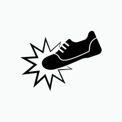 Kicking Shoes Icon. Kick Something Symbol.   