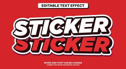 Editable Sticker Text Effect - obrazy, fototapety, plakaty