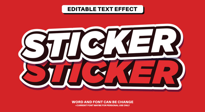 Editable Sticker Text Effect