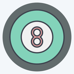 Icon Eght Ball. related to Sports Equipment symbol. color mate style. simple design editable. simple illustration