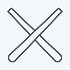 Obraz premium Icon Pool Cue. related to Sports Equipment symbol. line style. simple design editable. simple illustration