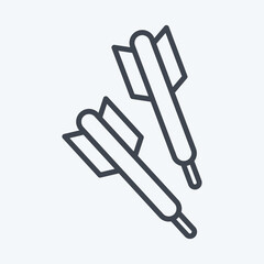 Fototapeta premium Icon Darts. related to Sports Equipment symbol. line style. simple design editable. simple illustration
