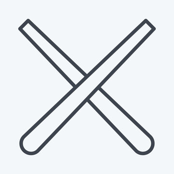 recommend clip art: Icon Pool Cue. related to Sports Equipment symbol. line style. simple design editable. simple illustration