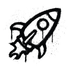 Graffiti spray paint Symbol Rocket Isolated Vector