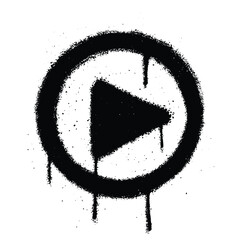 Graffiti spray paint Symbol Play Button Isolated Vector