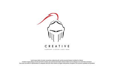 Spartan Logo Template Vector, Creative Sparta Logo Vector, Spartan Helmet Logo