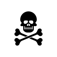 Skull Icon. Dangerous, Pirates. Warning, Attention. Deadly, Poisonous Symbol for Design Elements, Websites, Presentation and Application - Vector.    