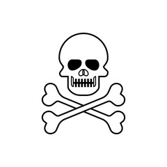 Skull Icon. Dangerous, Pirates. Warning, Attention. Deadly, Poisonous Symbol for Design Elements, Websites, Presentation and Application - Vector.    