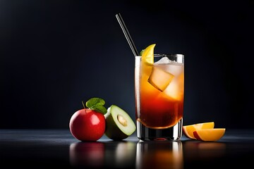 Fototapeta premium An image exuding cocktail elegance, featuring a range of masterfully mixed drinks set against a dark background, in harmony with the classic menu concept