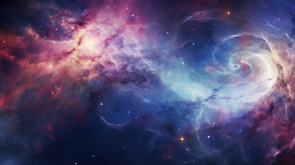 Naklejka premium Ethereal Cosmic Volutes in Nebula Background