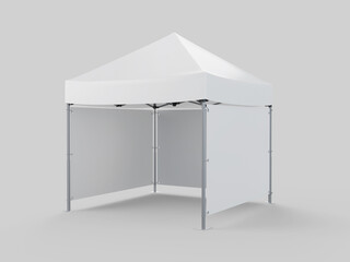 White Blank Tent Canopy Booth 3D Isolated Mockup