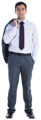 Digital png photo of biracial businessman on transparent background