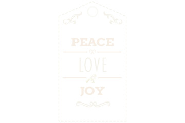 Digital png illustration of peace love joy text on transparent background