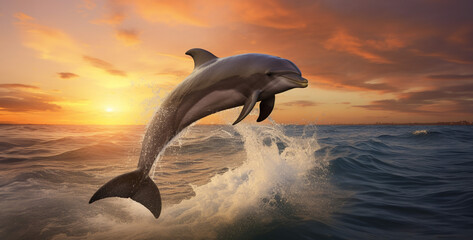 dolphin jumping out of water. Generative Ai content