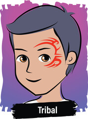 Face-Painting Creative Card Design- Tribal