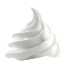 Whipped cream isolated on transparent or white background, png
